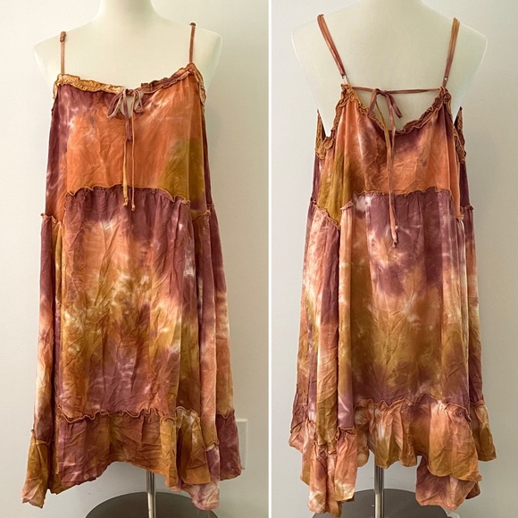 wild fable Dresses & Skirts - WILD FABLE Tie Front Tie Dye Sleeveless Dress XXL